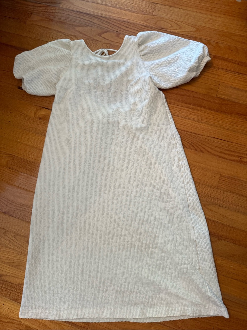 H&M Cream Puff Sleeve Knit Midi Dress